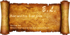 Barasits Larina névjegykártya